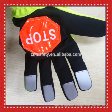 Hi Viz Reflective Gloves With STOP Sign Traffic Police Gloves